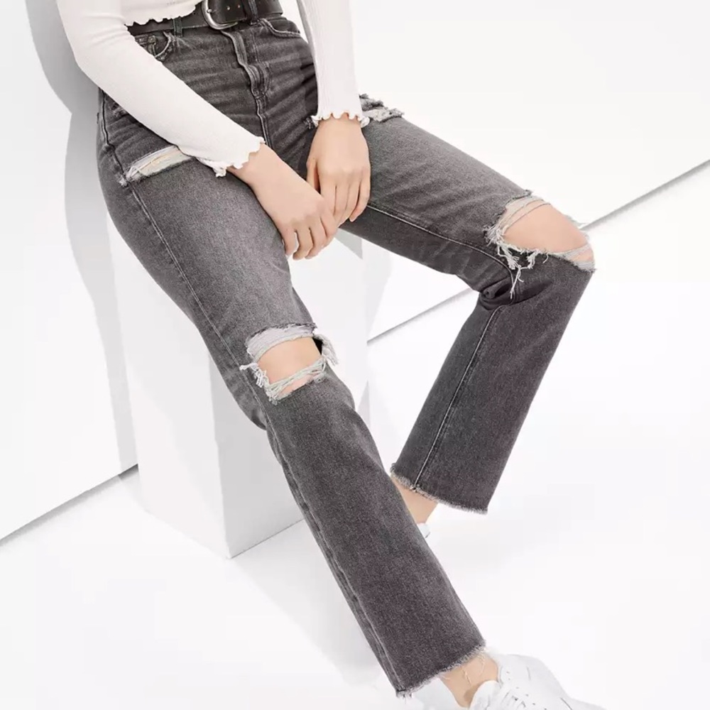 ae ripped highest waist 90s boyfriend jean